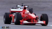 Michael Schumacher im Ferrari in Fhrung beim Formel 1 Grand Prix der USA