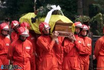 Beerdigung des getteten Streckenpostens Paolo Ghislimberti in Lavis