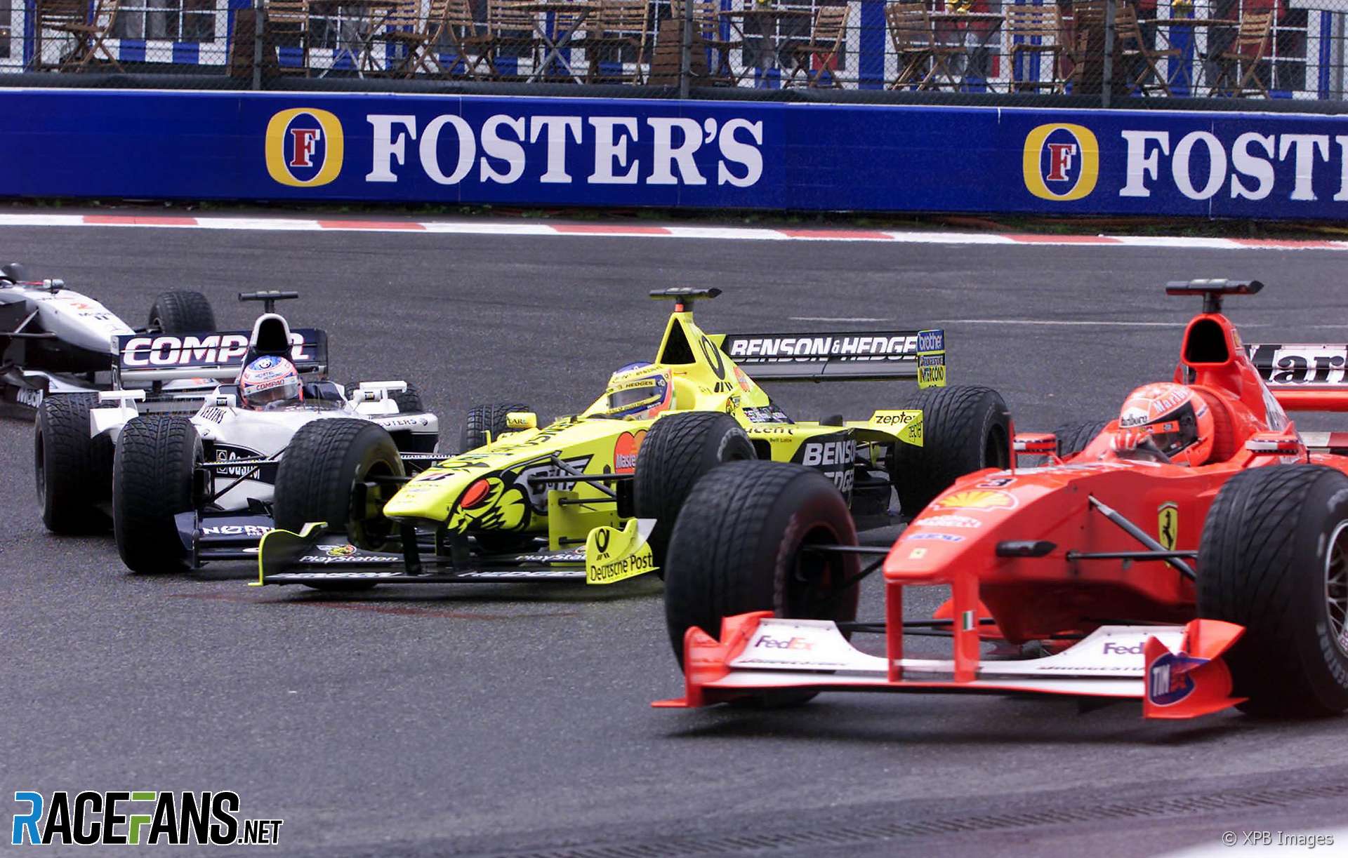 Michael Schumacher, Jarno Trulli, Jenson Button, David Coulthard, Spa-Francorchamps, 2000