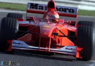 Michael Schumacher im Ferrari heute beim Freien Training in Spa