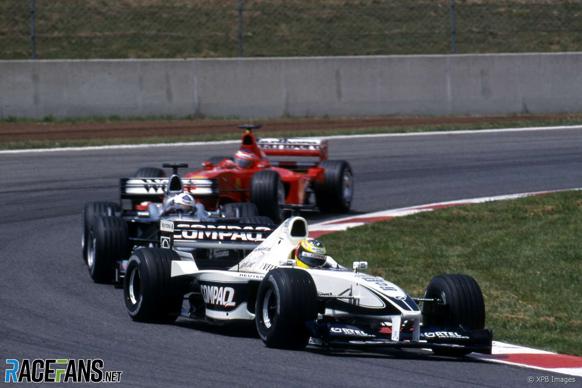 Ralf Schumacher, David Coulthard, Rubens Barrichello, Circuit de Catalunya, 2000