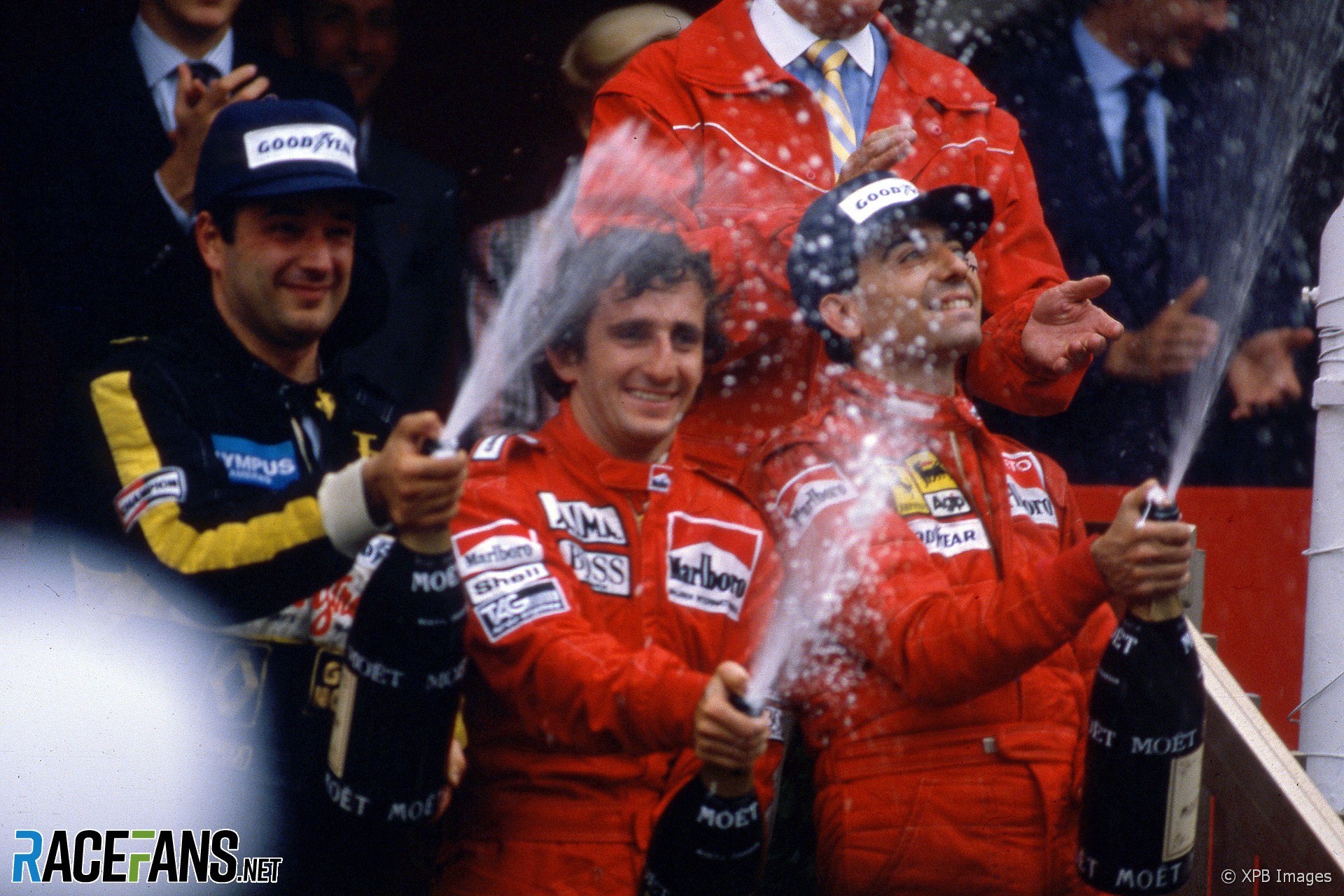 Elio de Angelis, Alain Prost, Michele Alboreto, Monaco, 1985