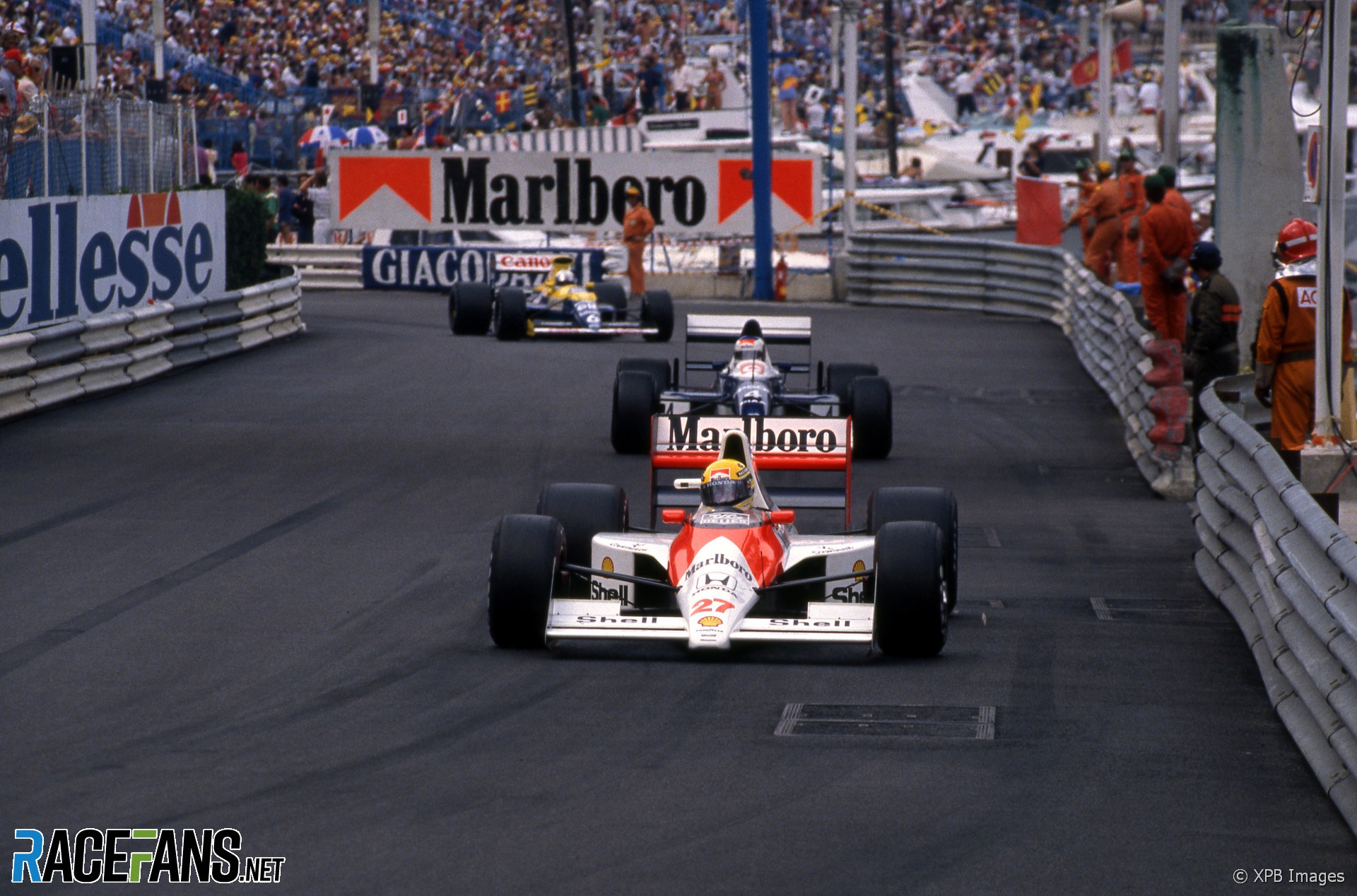 Ayrton Senna, Jean Alesi, Riccardo Patrese, Monaco, 1990