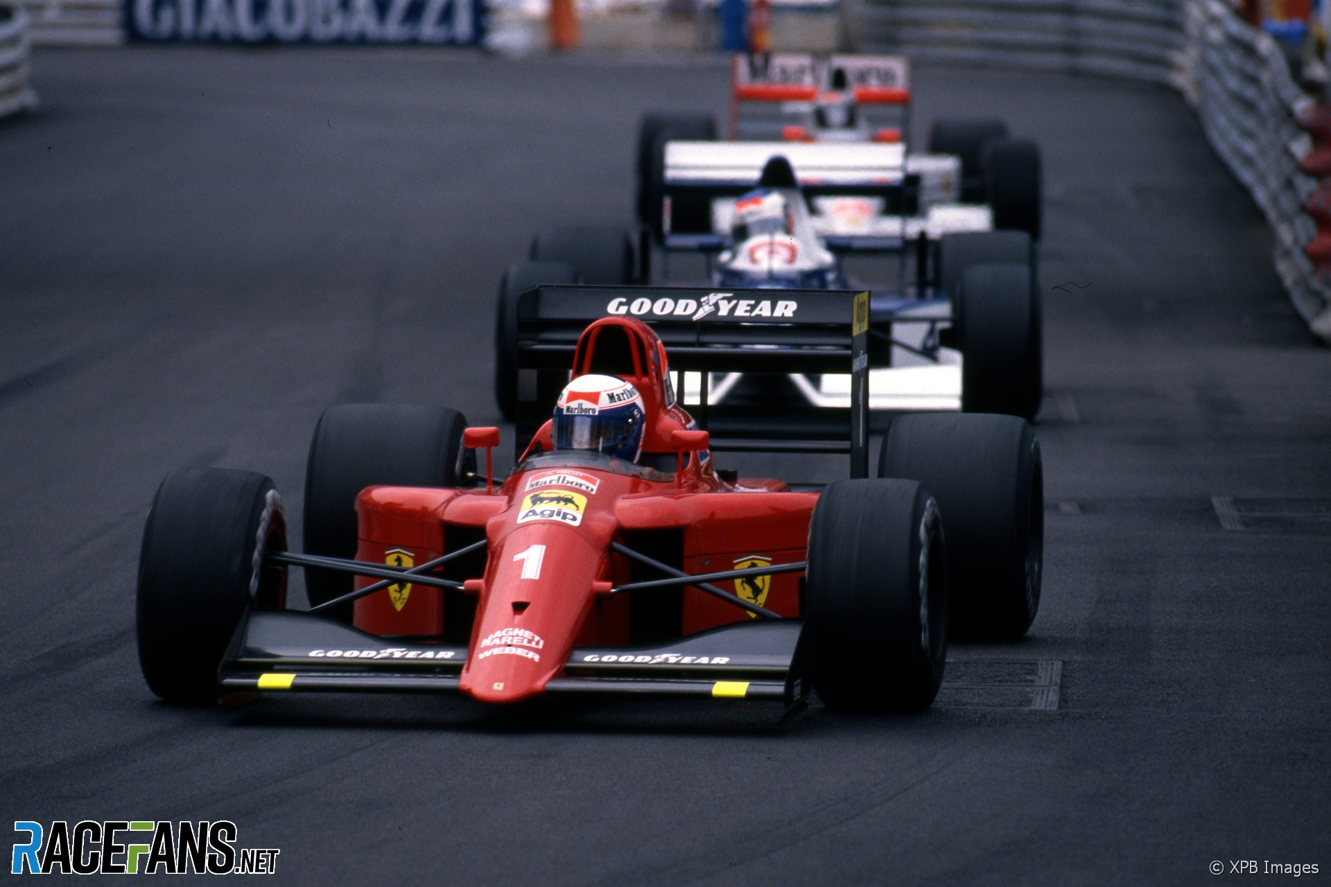 Alain Prost, Jean Alesi, Gerhard Berger, Monaco, 1990