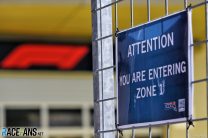 ‘You are entering zone one’ sign, Red Bull Ring, 2020