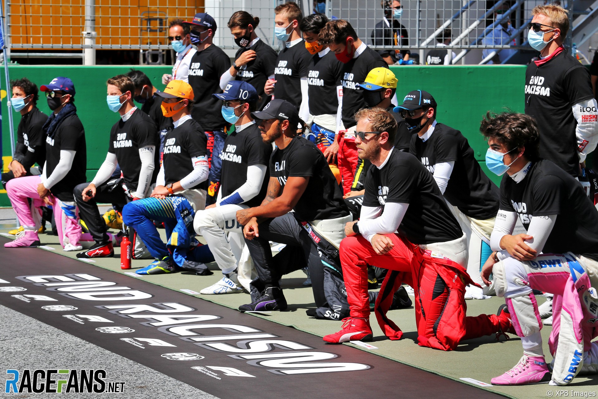 F1 drivers take a knee, Red Bull Ring, 2020