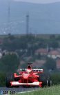 Michael Schumacher im Ferrari heute beim Warmup in Budapest