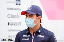 Sergio Perez, Racing Point speaks to the media