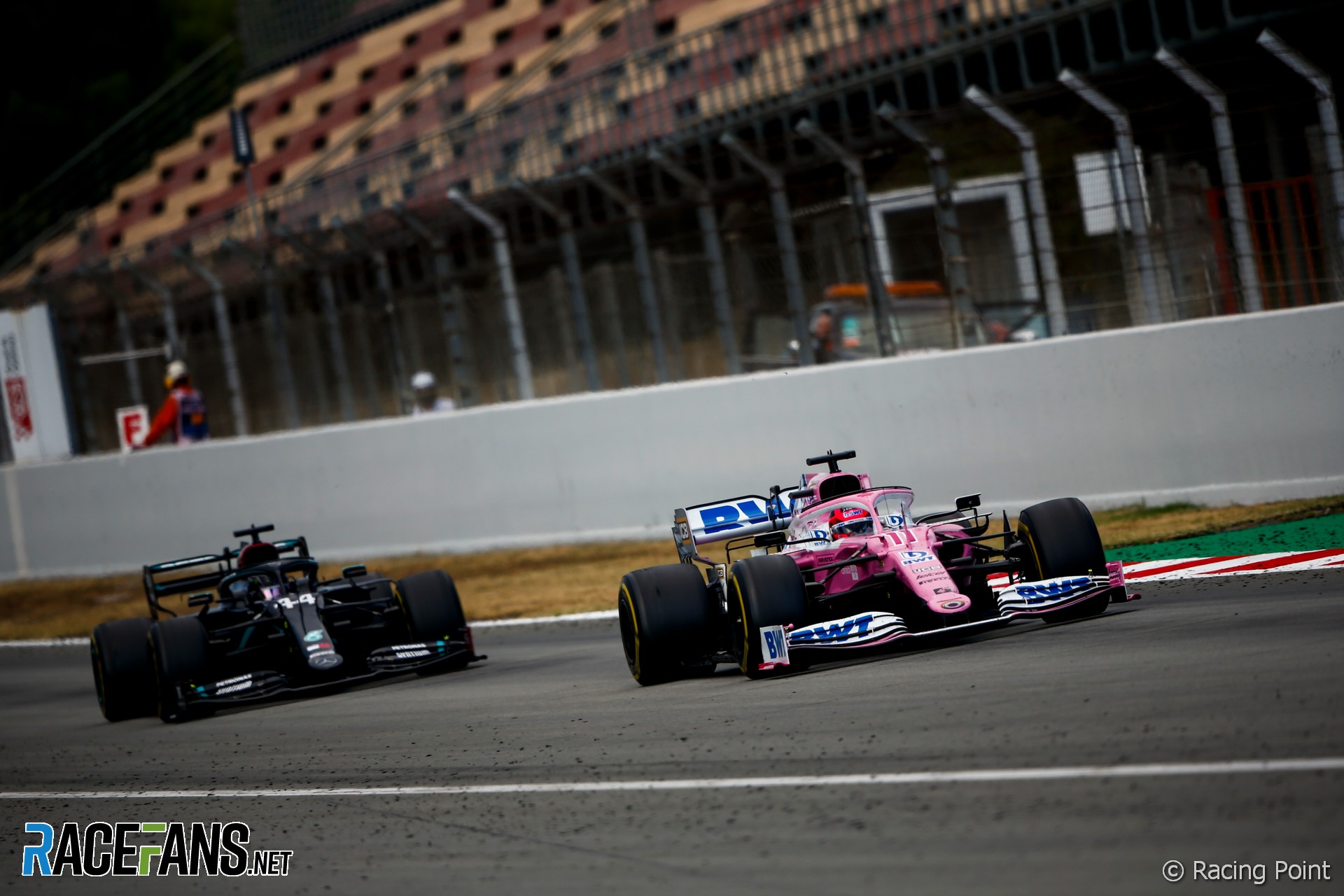 Sergio Perez, Racing Point, Lewis Hamilton, Mercedes Circuit de Catalunya, 2020