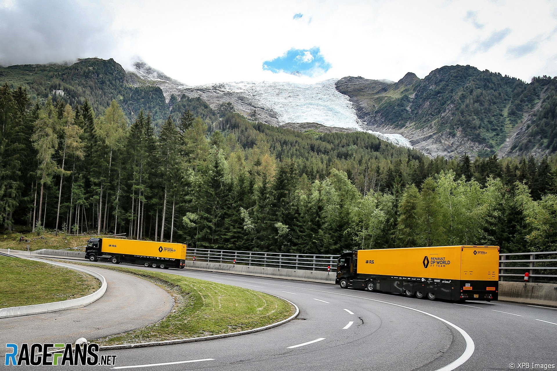 Renault F1 Team trucks heading from Spa to Monza