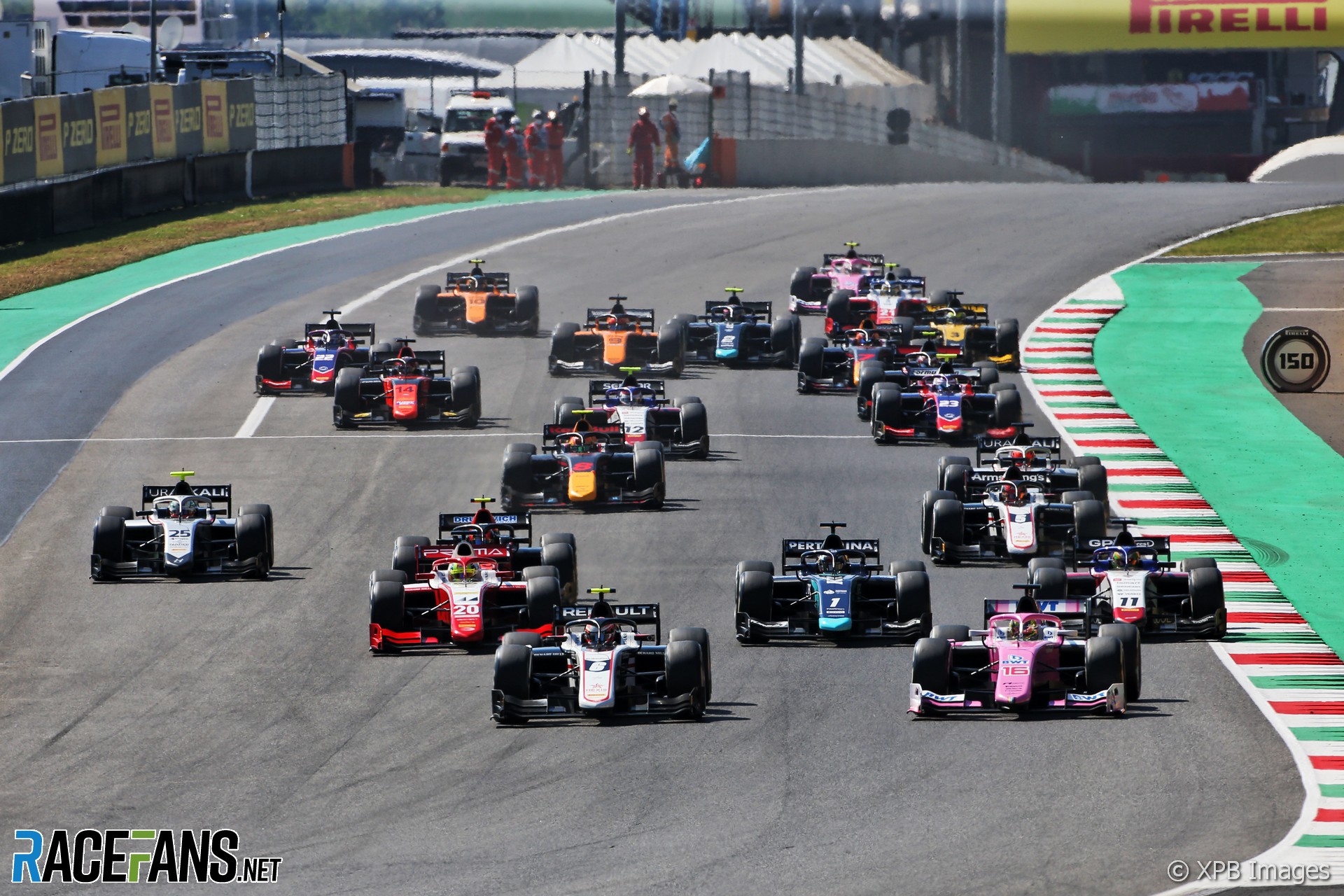 Start, Formula 2 sprint race, Mugello, 2020