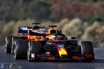 Verstappen quickest but very slippery track slows lap times by 10 seconds