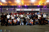 Romain Grosjean and safety team, Bahrain International Circuit, 2020