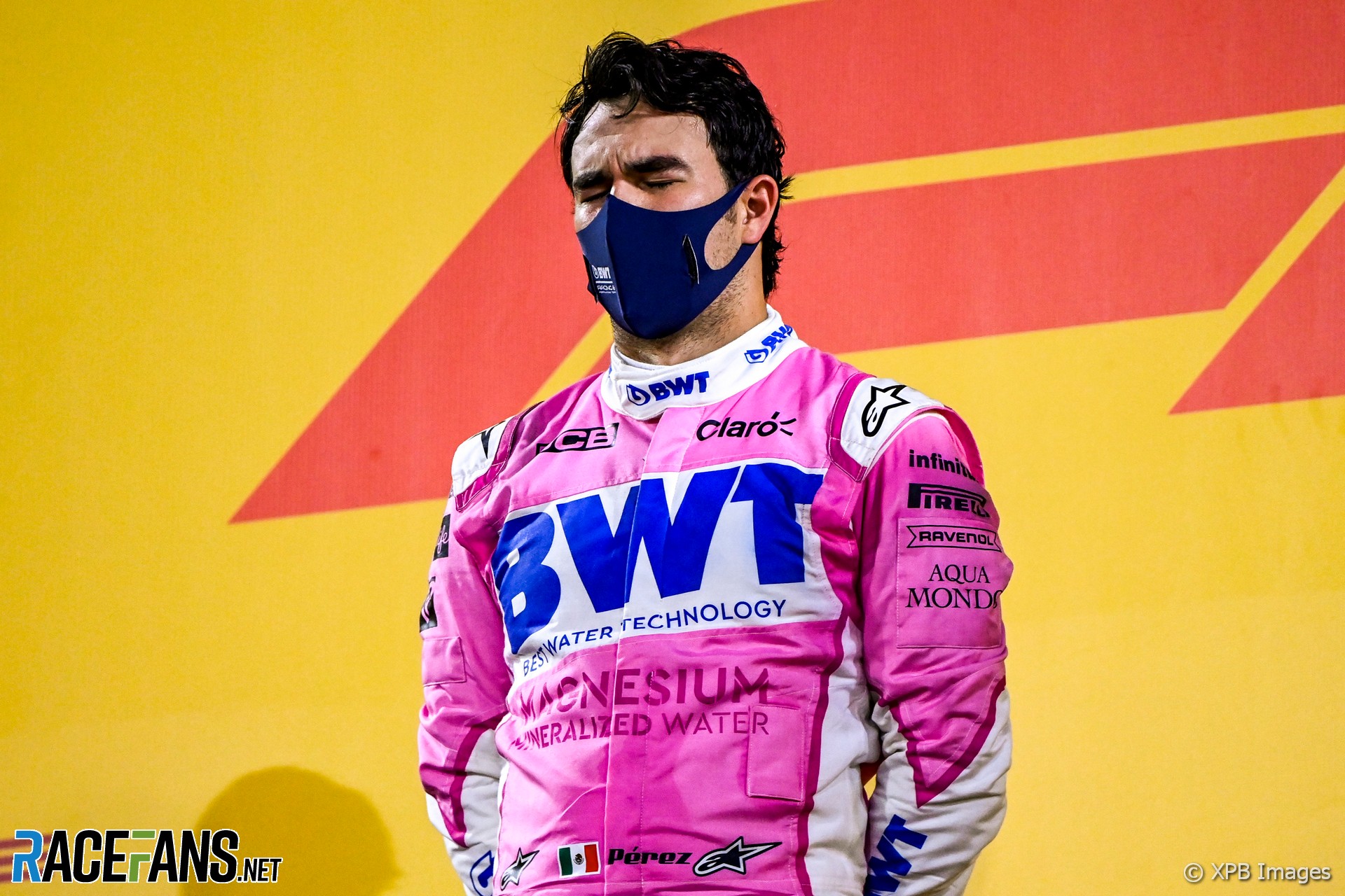 Omitted weed funnel Sergio Perez, Racing Point, 1st position, on the podium · RaceFans