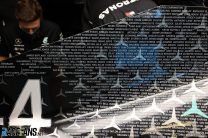 Pictures: Mercedes add names of 2,000 team members to W11 for final race of 2020