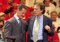 Michael Schumacher und Luca di Montezemolo heute bei der Vorstellung des neuen Formel 1 Ferrari