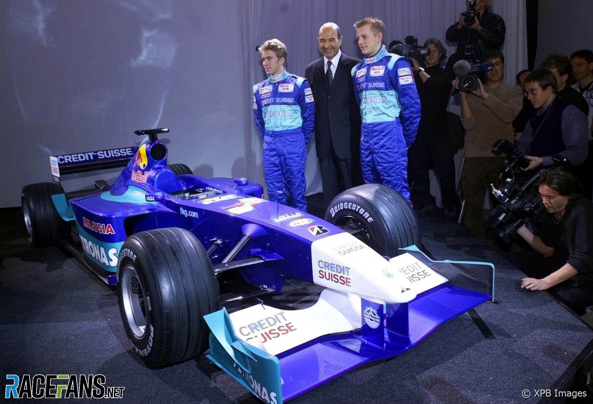 Nick Heidfeld, Peter Sauber, Kimi Raikkonen, Sauber, Hinwil, 2001