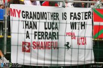 Fan’s banner about Luca Badoer, Ferrari, Spa, 2009