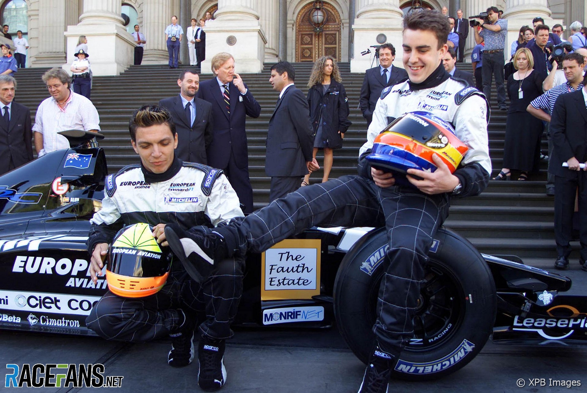Tarso Marques, Fernando Alonso, Minardi, Melbourne, 2001