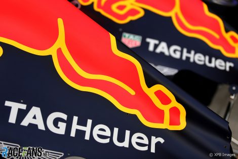 Red Bull TAG Heuer branding, 2016