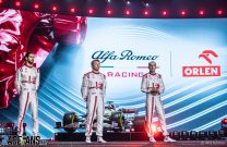 Antonio Giovinazzi, Kimi Raikkonen, Robert Kubica, Alfa Romeo launch, 2021
