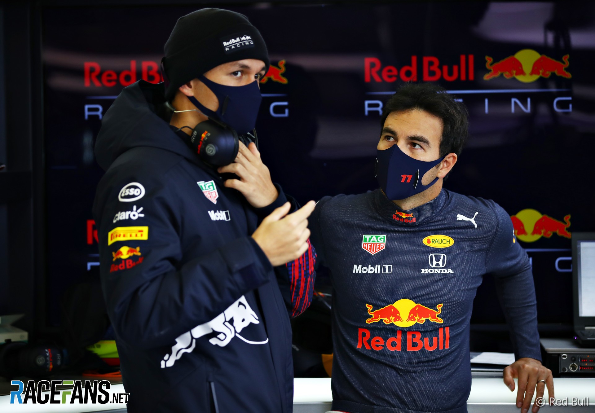 Alexander Albon, Sergio Perez, Red Bull, Silverstone, 2021
