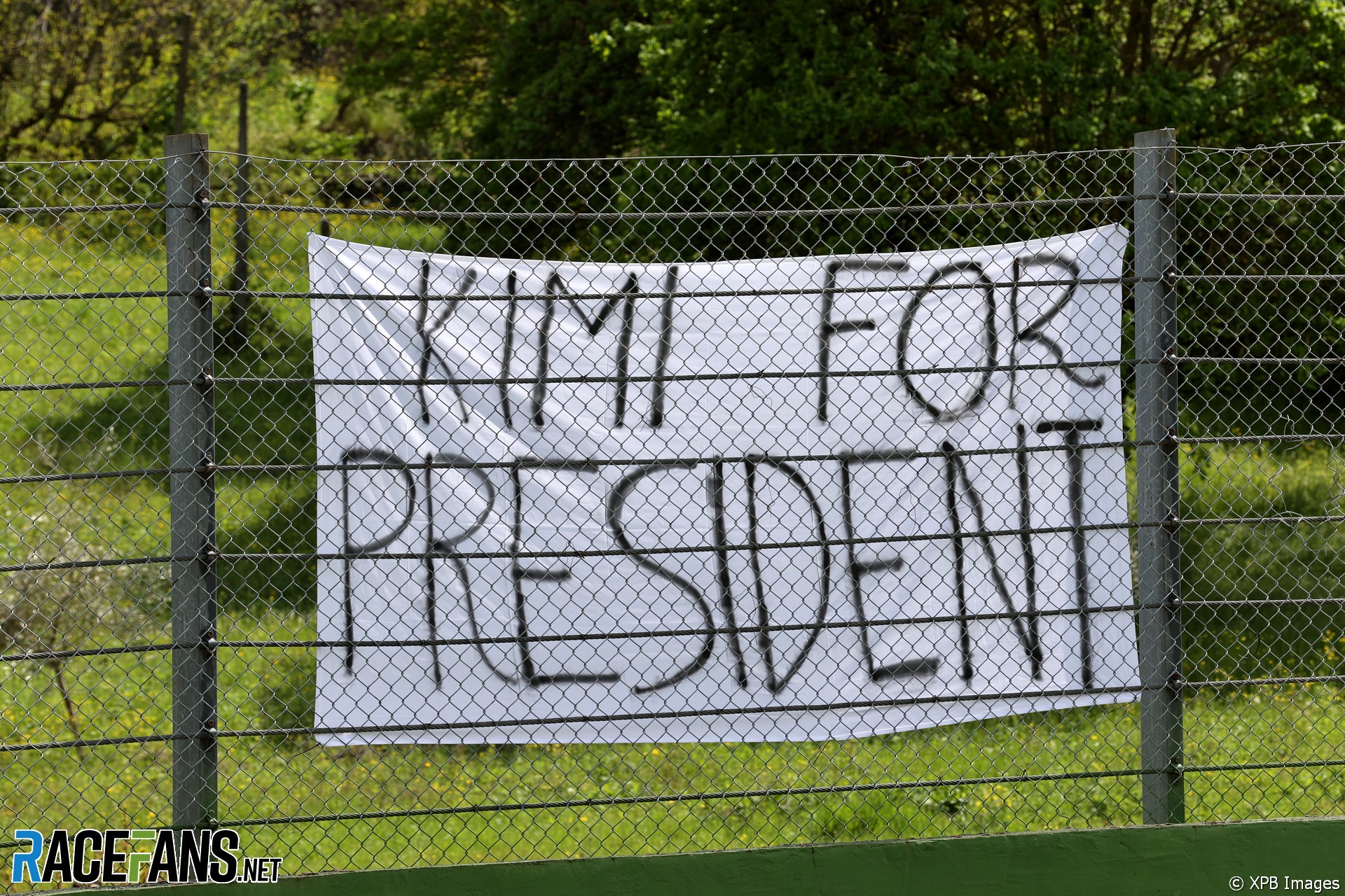 Kimi Raikkonen fans banner, Imola, 2021
