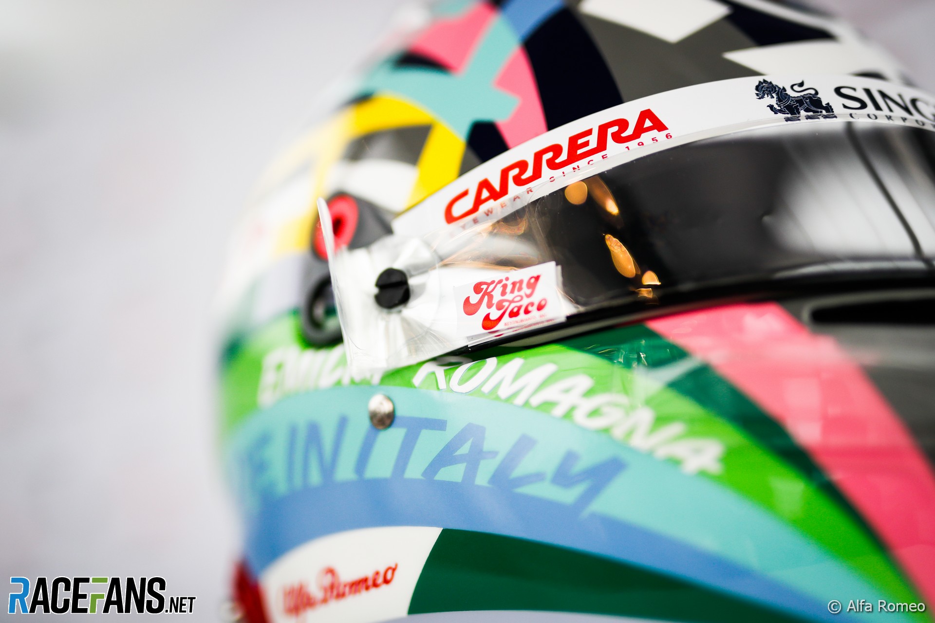 Antonio Giovinazzi's 2021 Emilia-Romagna Grand Prix helmet