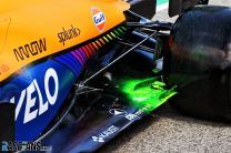Flow-vis on McLaren's car, Imola, 2021