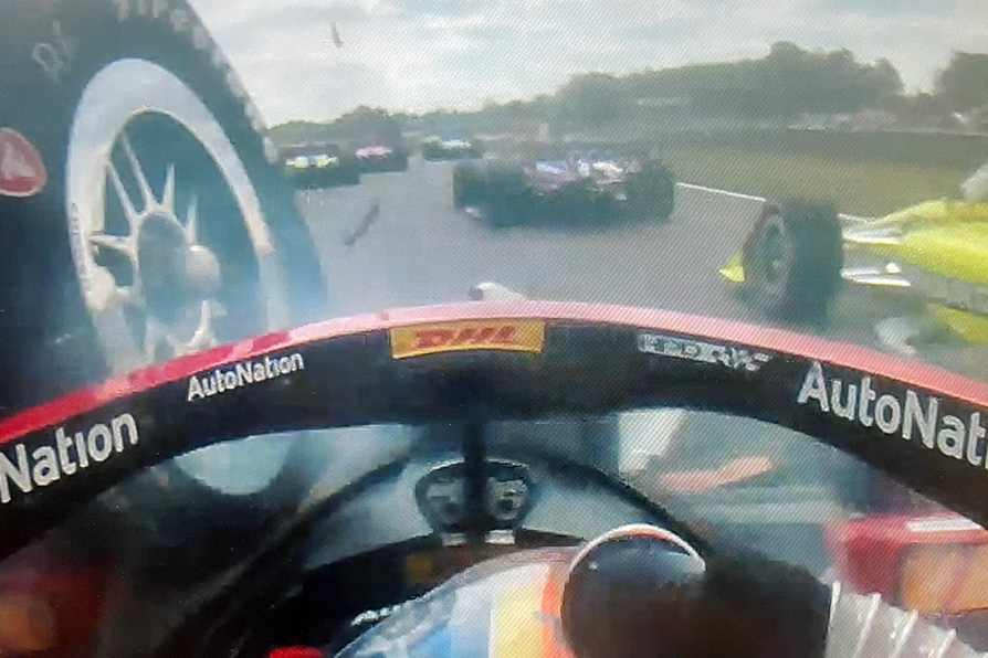 Image shared by Ryan Hunter-Reay of his first-lap crash