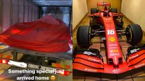Leclerc shared images of his Ferrari SF90 on social media