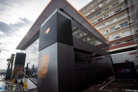 McLaren motorhome, Monaco, 2021