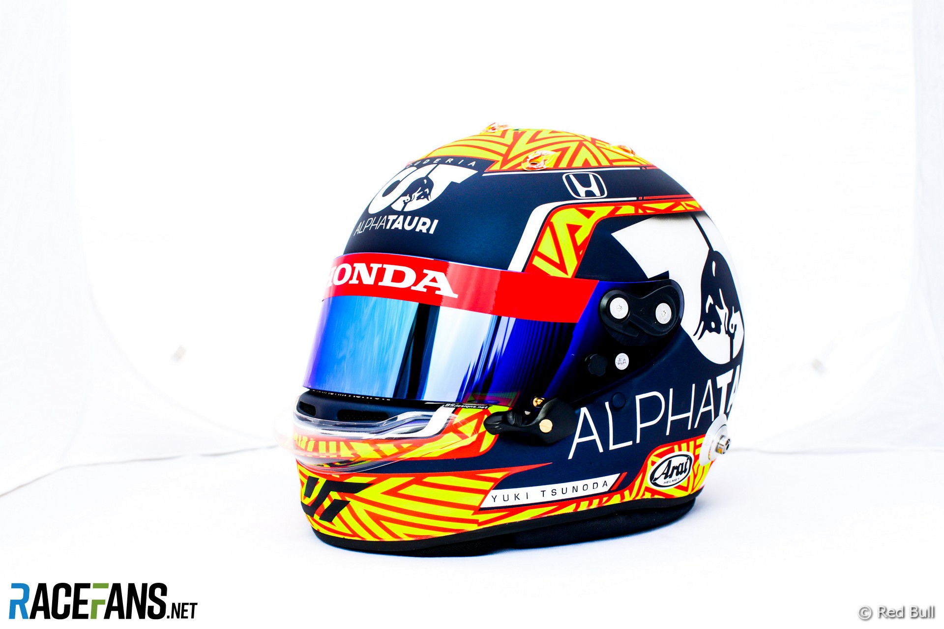 Yuki Tsunoda's 2021 Belgian Grand Prix helmet design
