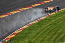 Qualifying red-flagged after huge crash for Norris at Raidillon
