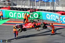 Sainz believes he crashed because he was ’20 centimetres off-line’