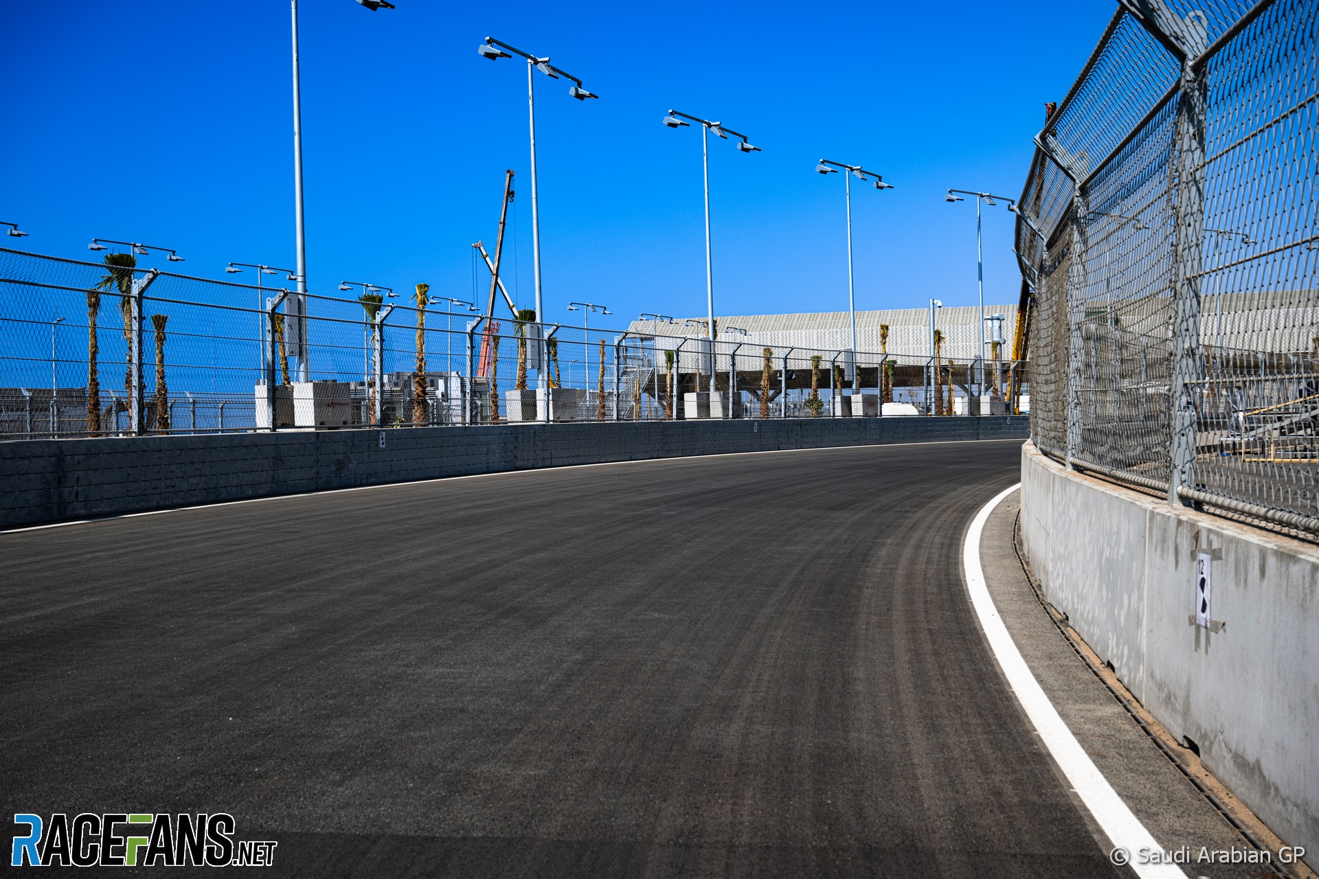 Jeddah Formula 1 circuit construction, 2021
