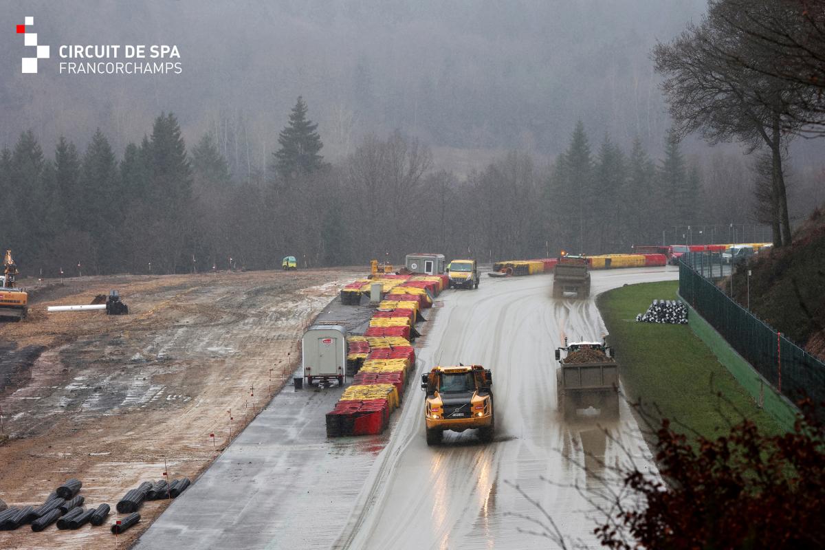 Modification work to Blanchimont, Spa-Francorchamps, Belgium, December 2021