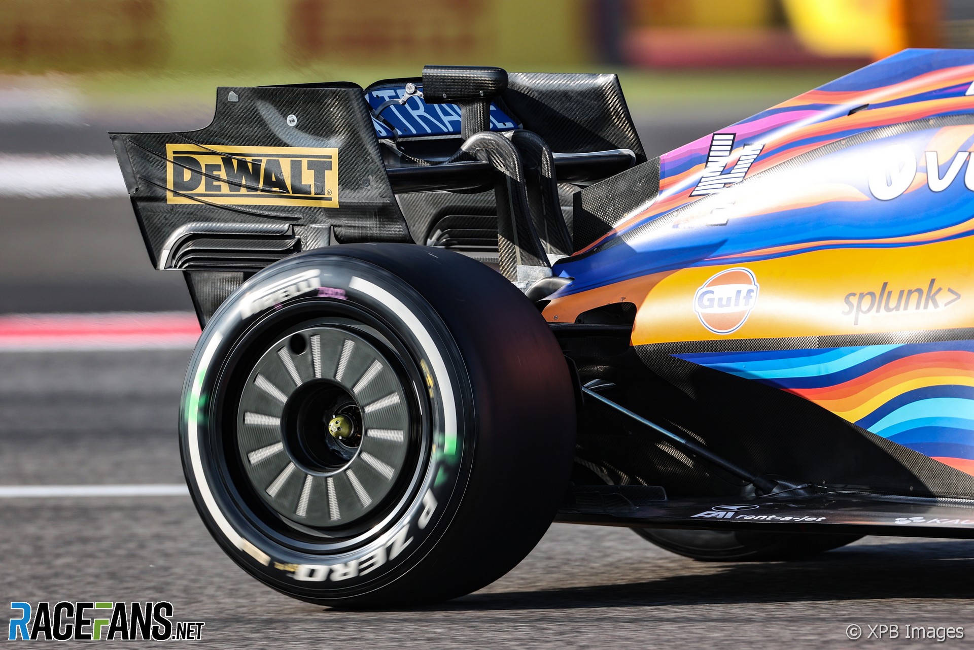 McLaren rear wheel cover, Yas Marina, 2021