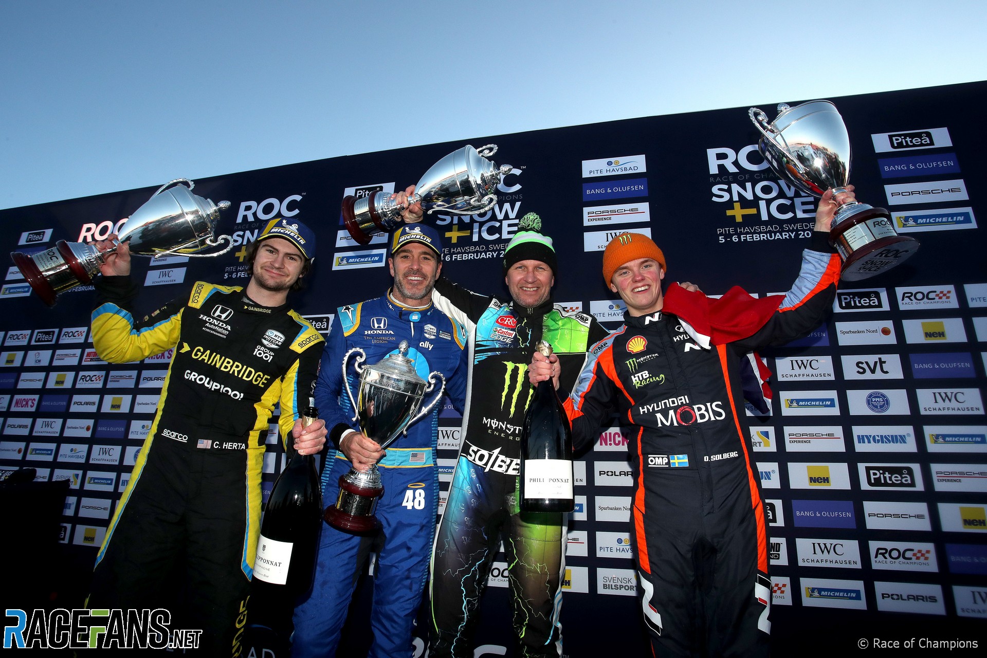 Colton Herta, Jimmie Johnson, Petter Solberg, Oliver Solberg, Race of Champions, Sweden, 2022