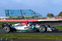 First pictures: New Mercedes W13 makes track debut at windy Silverstone