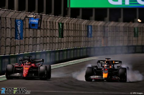 (L to R): Charles Leclerc, Ferrari; Max Verstappen, Red Bull, Jeddah Corniche Circuit, 2022