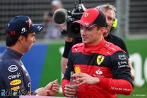 (L to R): Sergio Perez, Red Bull; Charles Leclerc, Ferrari, Albert Park, 2022