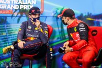 (L to R): Max Verstappen, Red Bull; Charles Leclerc, Ferrari, Albert Park, 2022