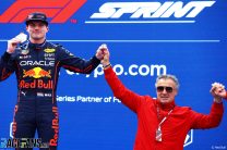 (L to R): Max Verstappen, Red Bull; Jean Alesi; Imola, 2022