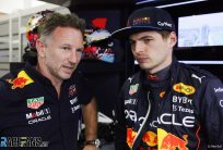 (L to R): Christian Horner, Red Bull Team Principal; Max Verstappen Red Bull, Miami International Autodrome, 2022