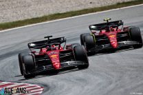 (L to R): Charles Leclerc, Carlos Sainz Jr, Ferrari, Circuit de Barcelona-Catalunya, 2022