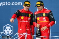 (L to R): Charles Leclerc, Carlos Sainz Jr, Ferrari, Miami International Autodrome, 2022