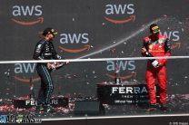 (L to R): Lewis Hamilton, Mercedes; Carlos Sainz Jr, Ferrari; Circuit Gilles Villeneuve, 2022