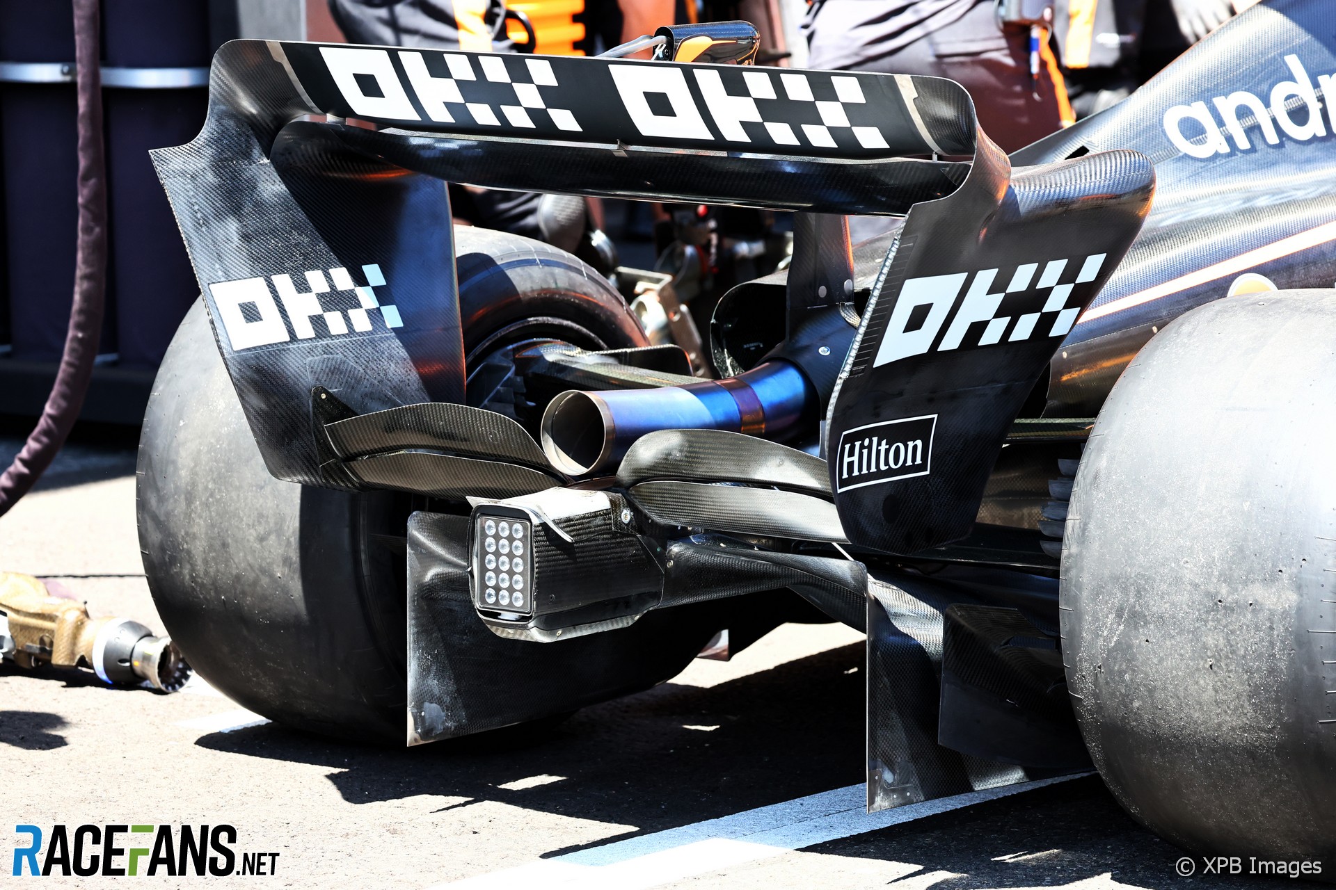 McLaren rear wing, Baku City Circuit, 2022