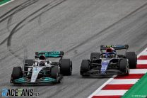 (L to R): George Russell, Mercedes; Nicholas Latifi, Williams; Red Bull Ring, 2022